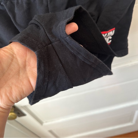 RUN DMC Black Sweat Shorts Terry Cloth Elastic Waist Licensed Womens Small - Picture 5 of 6